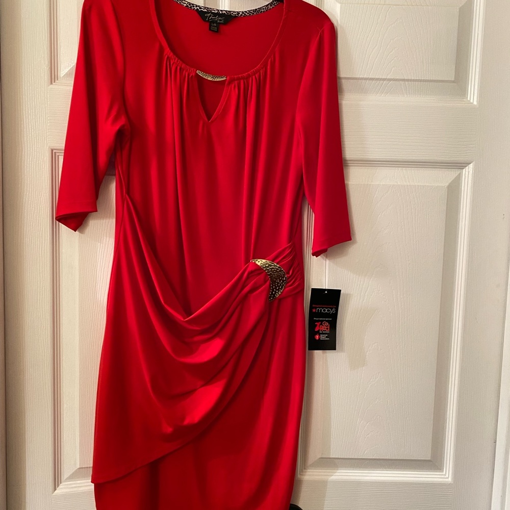 Dress with gold accent’s.  Never worn.